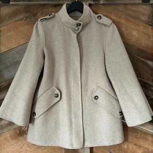 ZARA Wool Blend High Collar Overcoat